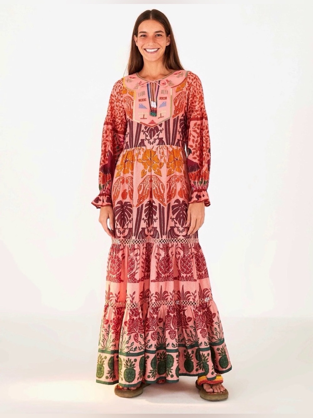 NWOT FARM RIO Anika Macaws Maxi Dress